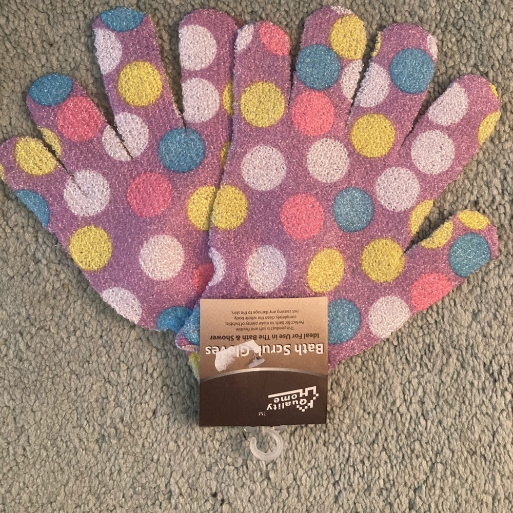 Bath Scrub gloves and a Cat Hand Sanitizer holder.